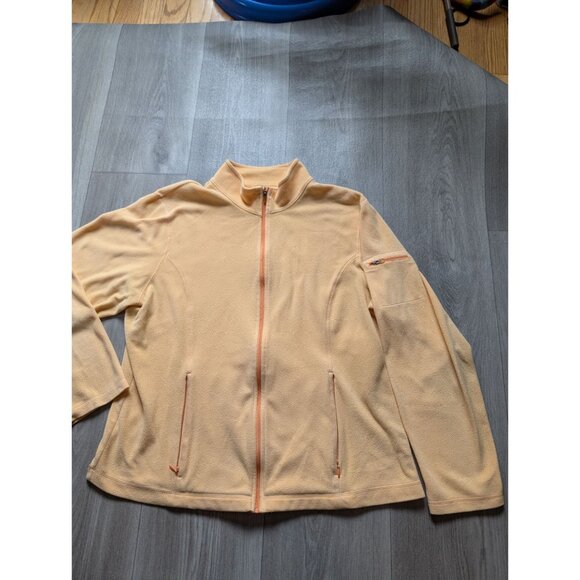 L.L. Bean Womens Yellow Full-Zip Fleece Jacket W/ Pockets Size L - Picture 5 of 9